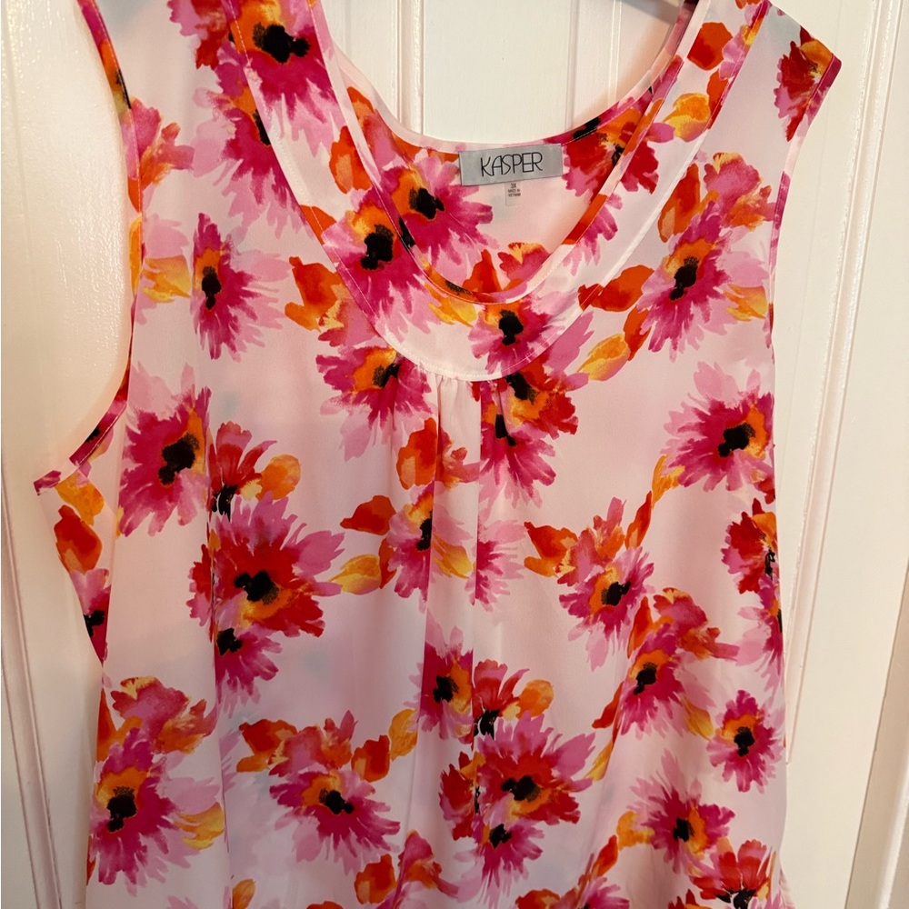 Kasper Women's Floral Pink Sleeveless Top